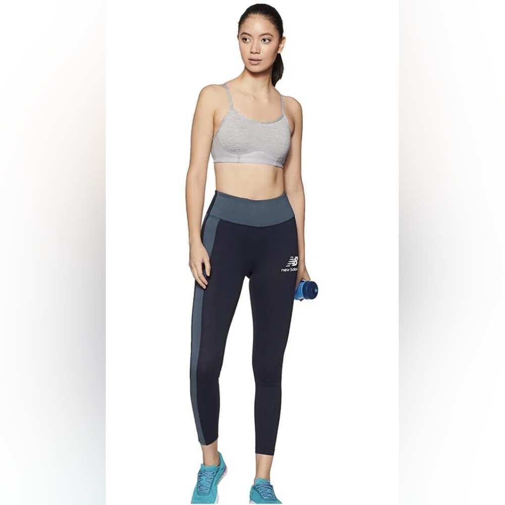 NWT New Balance Relentless Highrise Crop Blocked Tight Women Size L Eclipse